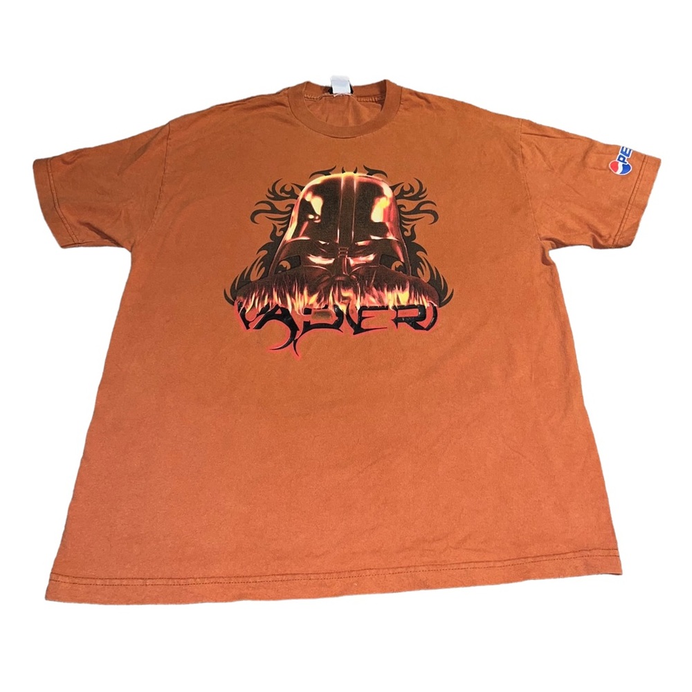 VTG 90s Star Wars Darth Vader Pepsi Promo Shirt Orange Movie